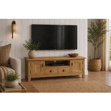 Burford Country Oak 180cm Large TV Unit