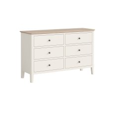 Marlow Oak Painted Coconut White 6 Drawer Chest of Drawers