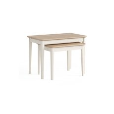 Marlow Oak Painted Coconut White Nest of Tables Marlow Oak Painted Coconut White Nest of Tables