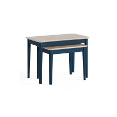 Marlow Oak Painted Navy Blue Nest of Tables