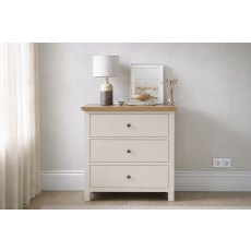 Modern Country Painted Oak Coconut White 3 Drawer Chest of Drawers Modern Country Painted Oak Coconut White 3 Drawer Chest of Drawers