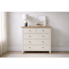 Modern Country Painted Oak Coconut White 2 Over 3 Chest of Drawers Modern Country Painted Oak Coconut White 2 Over 3 Chest of Drawers