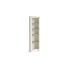 Modern Country Painted Oak Coconut White Slim Bookcase Modern Country Painted Oak Coconut White Slim Bookcase