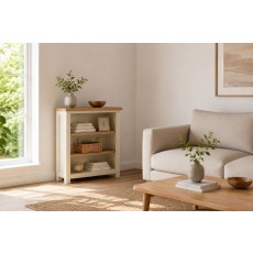 Modern Country Painted Oak Coconut White Low Bookcase Modern Country Painted Oak Coconut White Low Bookcase