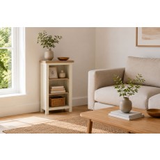 Modern Country Painted Oak Coconut White Mini Bookcase Modern Country Painted Oak Coconut White Mini Bookcase
