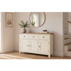 Modern Country Painted Oak Coconut White Large Sideboard Modern Country Painted Oak Coconut White Large Sideboard