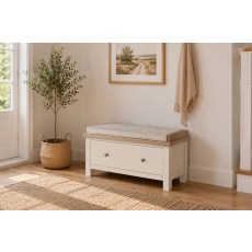 Modern Country Painted Oak Coconut White Hallway Bench Modern Country Painted Oak Coconut White Hallway Bench