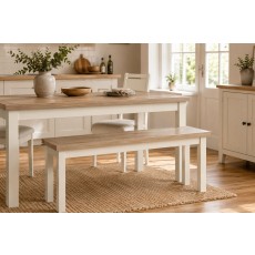 Modern Country Painted Oak Coconut White Shallow Storage Bench Modern Country Painted Oak Coconut White Shallow Storage Bench