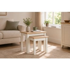 Modern Country Painted Oak Coconut White Nest Of Tables Modern Country Painted Oak Coconut White Nest Of Tables