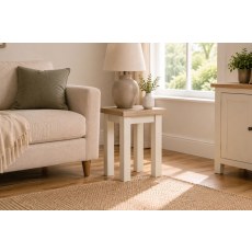 Modern Country Painted Oak Coconut White Lamp Table Modern Country Painted Oak Coconut White Lamp Table