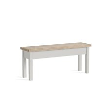 Modern Country Painted Oak Stone Grey Shallow Storage Bench Modern Country Painted Oak Stone Grey Shallow Storage Bench
