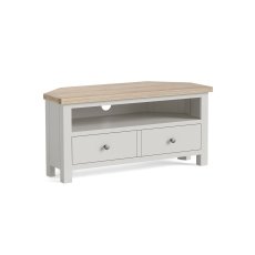 Modern Country Painted Oak Stone Grey 100cm Corner TV Unit Modern Country Painted Oak Stone Grey 100cm Corner TV Unit