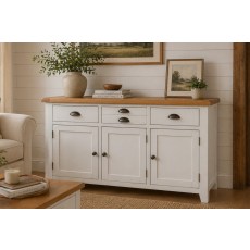 Cotswold White Large 3 Door Sideboard - 137cm Wide