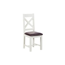 Cotswold White Cross Back Fabric Dining Chair