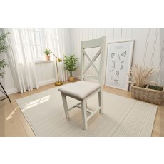 Cotswold White Cross Back Fabric Dining Chair