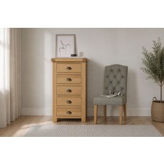 Normandy Chunky Country Oak Tallboy Chest of Drawers