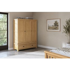 Normandy Chunky Country Oak Triple Wardrobe