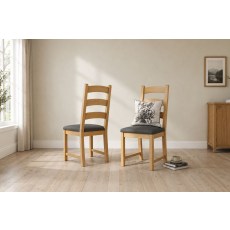 Normandy Chunky Country Oak Ladder Dining Chair (Pair) Normandy Chunky Country Oak Ladder Dining Chair (Pair)