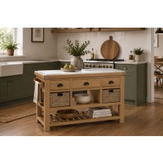 Normandy Chunky Country Oak Large Kitchen Island Unit Normandy Chunky Country Oak Large Kitchen Island Unit