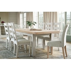 Salcombe Painted Oak Stone Grey Large Extending Dining Table Salcombe Painted Oak Stone Grey Large Extending Dining Table