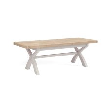 Salcombe Painted Oak Stone Grey Cross-Leg Extending Dining Table Salcombe Painted Oak Stone Grey Cross-Leg Extending Dining Table