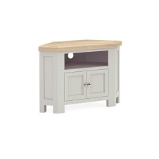 Salcombe Painted Oak Stone Grey Corner TV Unit Salcombe Painted Oak Stone Grey Corner TV Unit