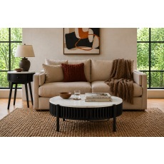 Soho Black Oak Slatted Story Coffee Table with Marble Top Soho Black Oak Slatted Story Coffee Table with Marble Top