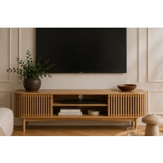 Soho Natural Oak Slatted Large TV Unit Soho Natural Oak Slatted Large TV Unit
