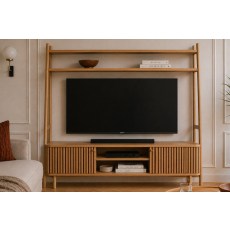 Soho Natural Oak Slatted 165cm Ladder TV Unit Soho Natural Oak Slatted 165cm Ladder TV Unit