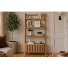 Soho Natural Oak Slatted Display Bookcase Soho Natural Oak Slatted Display Bookcase