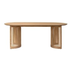 Soho Natural Oak Slatted Oval Dining Table Soho Natural Oak Slatted Oval Dining Table