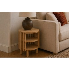 Soho Natural Oak Slatted Open Side Table Soho Natural Oak Slatted Open Side Table