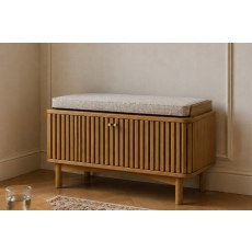 Soho Natural Oak Slatted Hallway Bench Soho Natural Oak Slatted Hallway Bench
