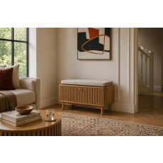 Soho Natural Oak Slatted Hallway Bench Soho Natural Oak Slatted Hallway Bench