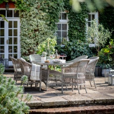 Gallery Direct Menton Outdoor 6 Seater Oval Dining Set Stone
