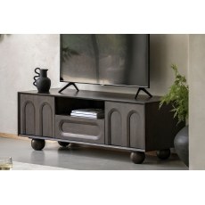 Gallery Direct Arc Walnut Mango Wood Media TV Unit