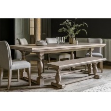 Gallery Direct Vancouver Rustic Pine Extending 200-250cm Dining Table Set with x4 Chairs & Bench