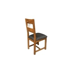 Largo Rustic Solid Oak Horizontal Twin Slat Chair