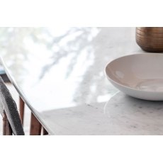 Gallery Direct Barcelona Dark Wood Dining Table Set with Marble Top & 4 Chairs