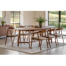 Gallery Direct Madrid Walnut Extending Dining Table Set & x6 Dining Chairs