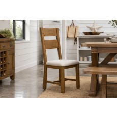 Tewkesbury Smoked Oak Upholstered Slat Back Dining Chair (Pair) Tewkesbury Smoked Oak Upholstered Slat Back Dining Chair (Pair)