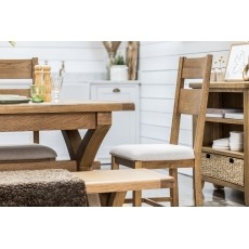 Tewkesbury Smoked Oak Upholstered Slat Back Dining Chair (Pair) Tewkesbury Smoked Oak Upholstered Slat Back Dining Chair (Pair)