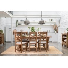 Tewkesbury Smoked Oak Cross-Leg 200-250cm Extending Dining Table Tewkesbury Smoked Oak Cross-Leg 200-250cm Extending Dining Table