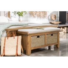Tewkesbury Smoked Oak Upholstered Hall Bench Tewkesbury Smoked Oak Upholstered Hall Bench