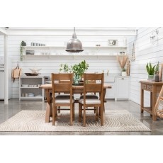 Tewkesbury Smoked Oak Cross-Leg 200-250cm Ext Dining Table Set with x4 Slat Back Chairs Tewkesbury Smoked Oak Cross-Leg 200-250cm Ext Dining Table Set with x4 Slat Back Chairs