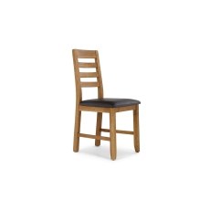 Bergen Oak Dining Chair with Brown PU Seat (Pair) Bergen Oak Dining Chair with Brown PU Seat (Pair)