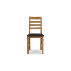Bergen Oak Dining Chair with Brown PU Seat (Pair) Bergen Oak Dining Chair with Brown PU Seat (Pair)