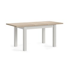 Modern Country Painted Oak Stone Grey Ext Dining Table Set with 4 Chairs & Bench Modern Country Painted Oak Stone Grey Ext Dining Table Set with 4 Chairs & Bench