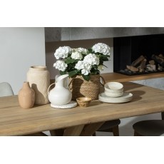 Flynn Natural Oak 200cm Star Base Dining Table Set Inc 180cm Bench & 4 Leo Chairs Flynn Natural Oak 200cm Star Base Dining Table Set Inc 180cm Bench & 4 Leo Chairs