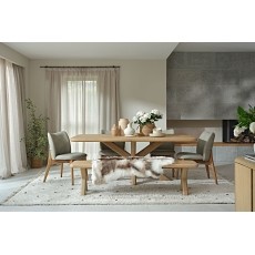 Flynn Natural Oak 240cm Star Base Dining Table Set Inc 220cm Bench & 4 Spencer Chairs Flynn Natural Oak 240cm Star Base Dining Table Set Inc 220cm Bench & 4 Spencer Chairs